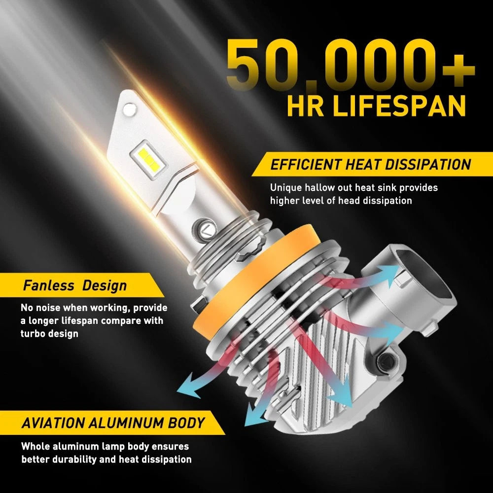 AUXITO H11 LED Headlight Bulb Conversion Kit for Hi Low Beam (6000K)