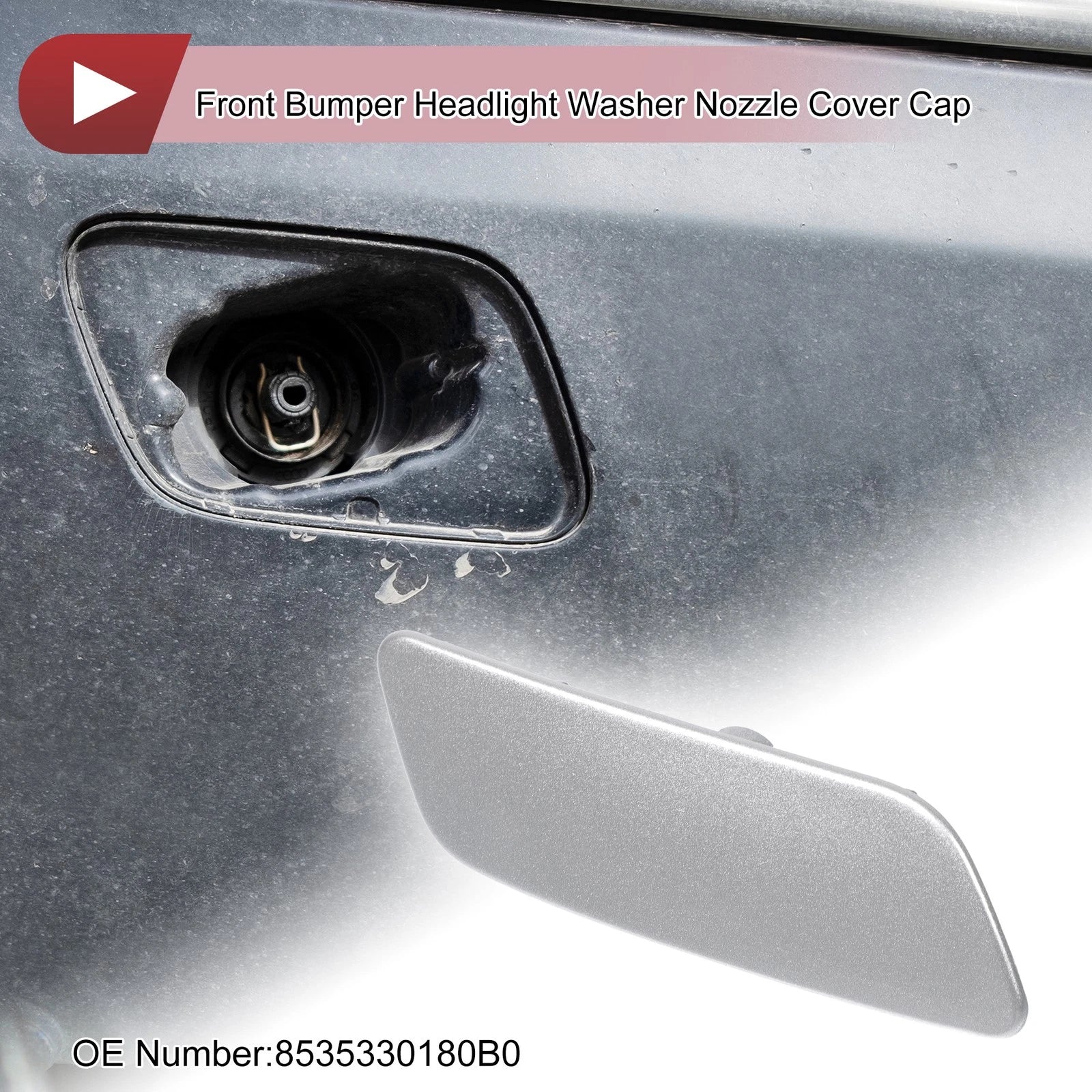 Front Right Washer Nozzle Cover Cap for Lexus GS200t (2016–2019) Silver Tone