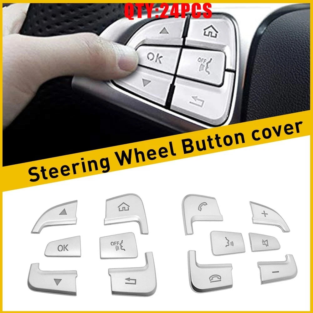 Steering Wheel Button Cover Trim for Mercedes C-Class GLC (2015–2020)