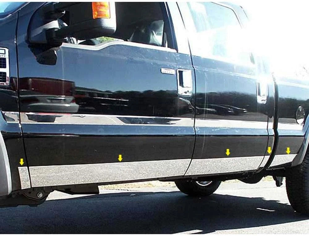 8p LuxuryFX Chrome 5 1/2' Accent Door Molding Trim for 2008-2010 Ford Super Duty