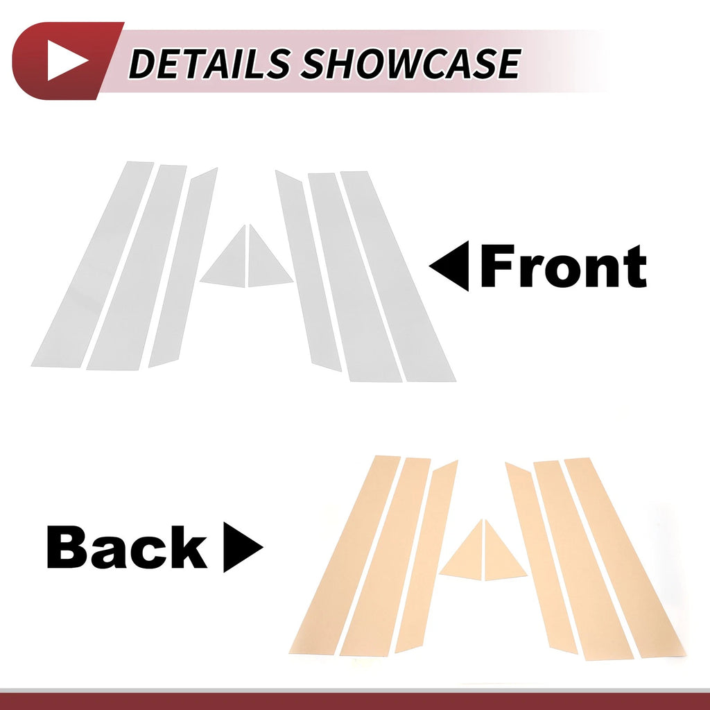 Set of 8 Door Pillar Window Trim for Audi Q5 (2018–2021) Chrome