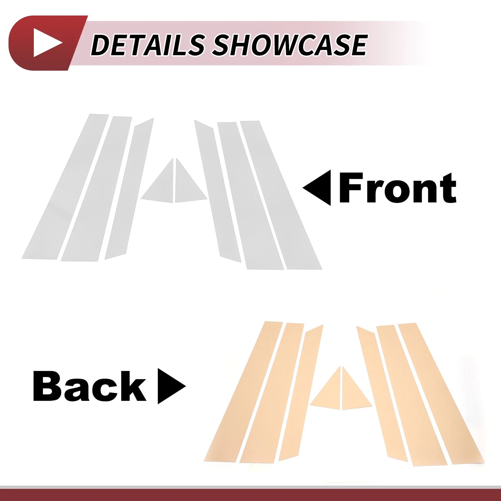 Set of 8 Door Pillar Window Trim for Audi Q5 (2018–2021) Chrome