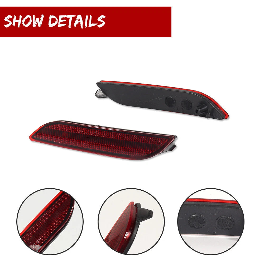 2X Red Lens Rear Bumper Bar Reflector Lights for Toyota Camry (2018–2023)