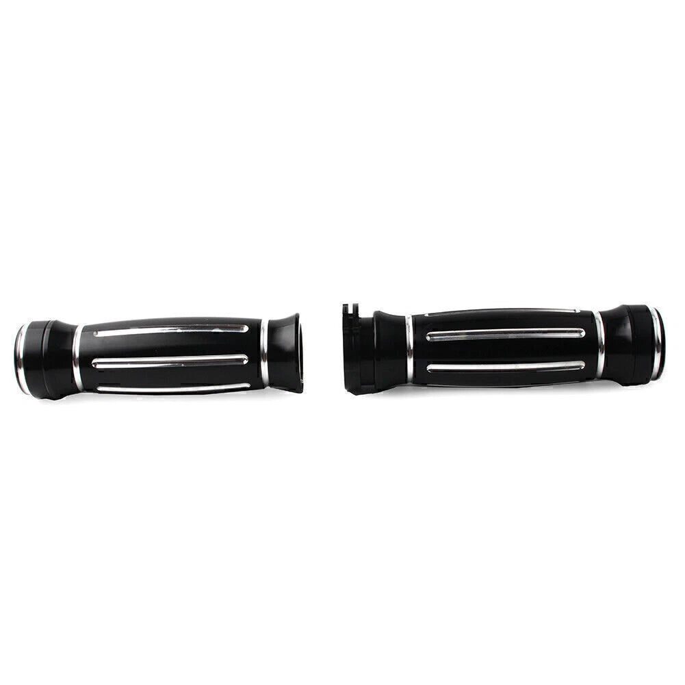 2X CNC Billet Aluminum 1" Handlebar Hand Grips for Harley Touring