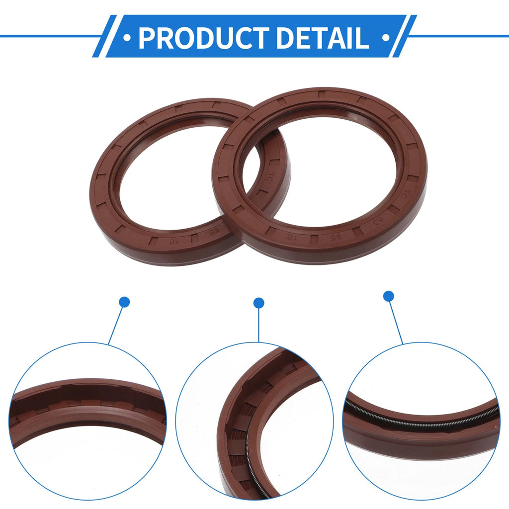 Set of 2 Oil Seal Rotary Shaft Seal FKM Rubber 63x85x10mm