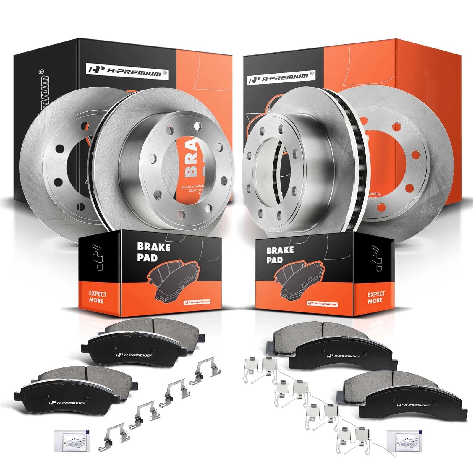 Disc Brake Rotors & Ceramic Pads for Ford F-350 Super Duty 