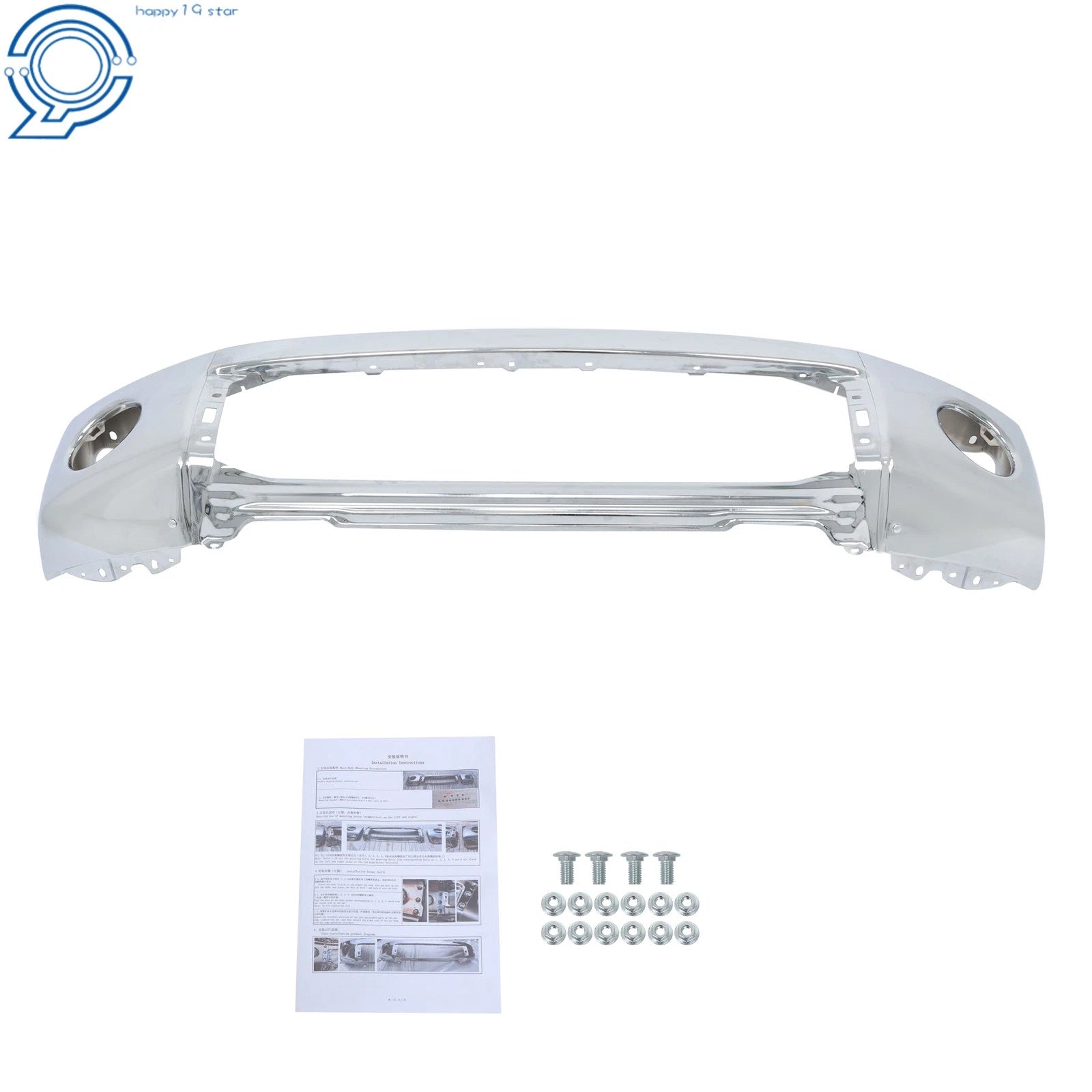 Split Chrome Steel Front Bumper for Toyota Tundra (2007–2013)