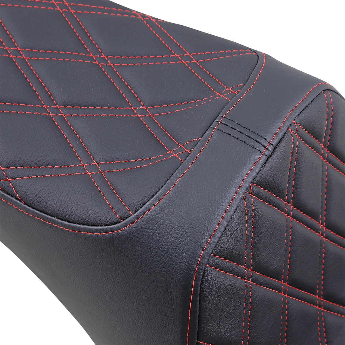 Predator III 2-Up Seat for Harley Davidson (2000–2023) - Black/Red, Double Diamond