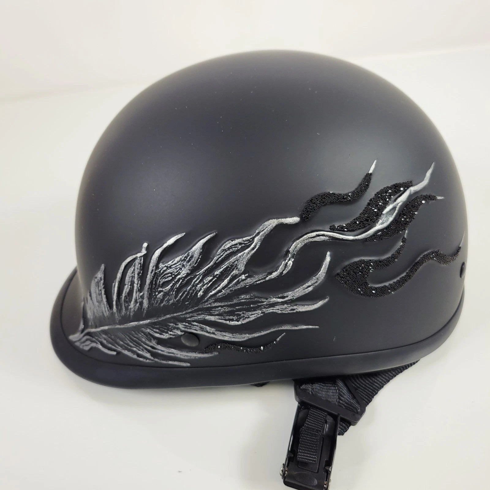 Half Helmet for Motorcycle (DOT Approved) with Swarovski Crystal Low Profile