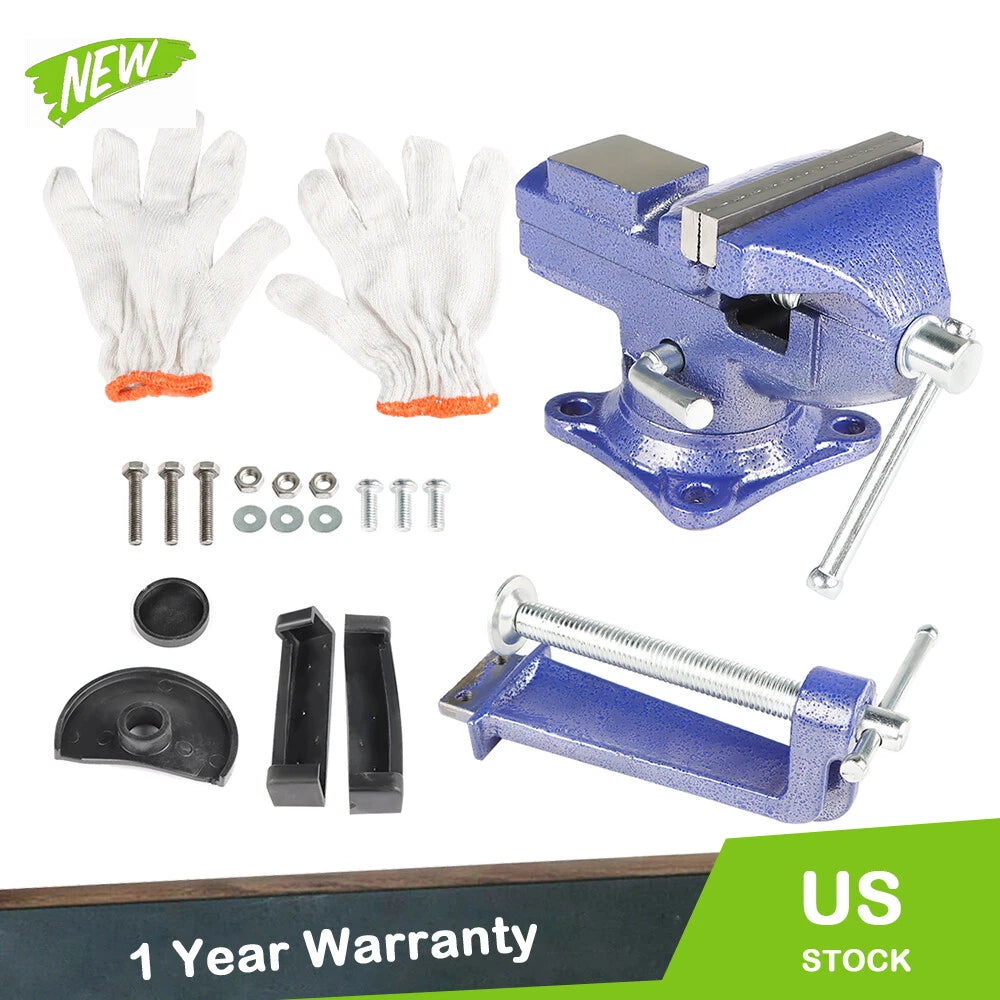 3.3" Bench Vise with 360° Swivel Base for Workbench