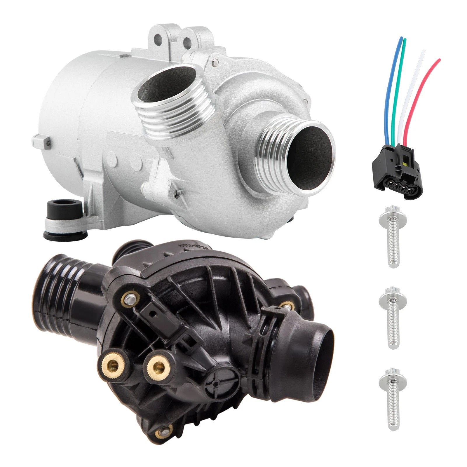 Electric Water Pump + Thermostat Kit for BMW 328i 528i 530xi 525xi X3 X5 (2007–2013)