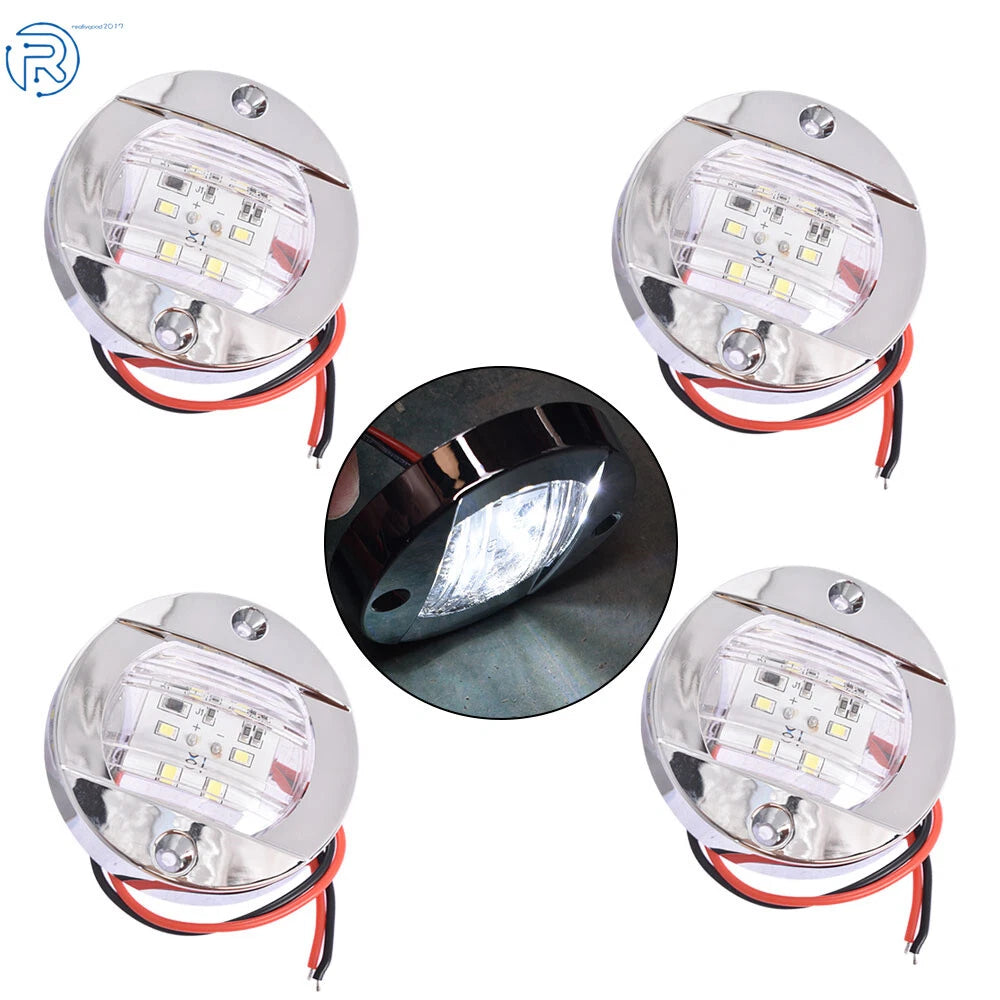 Set of 4 LED Cabin Deck Walkway Courtesy Lights for Marine Boats