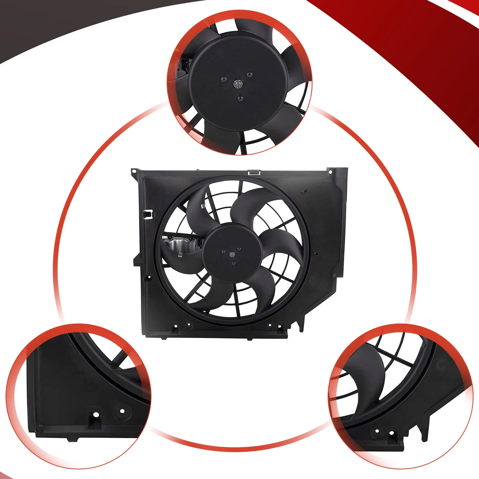 Front Radiator Cooling Fan Assembly for BMW E46 325i 328i 330i (1999–2005)