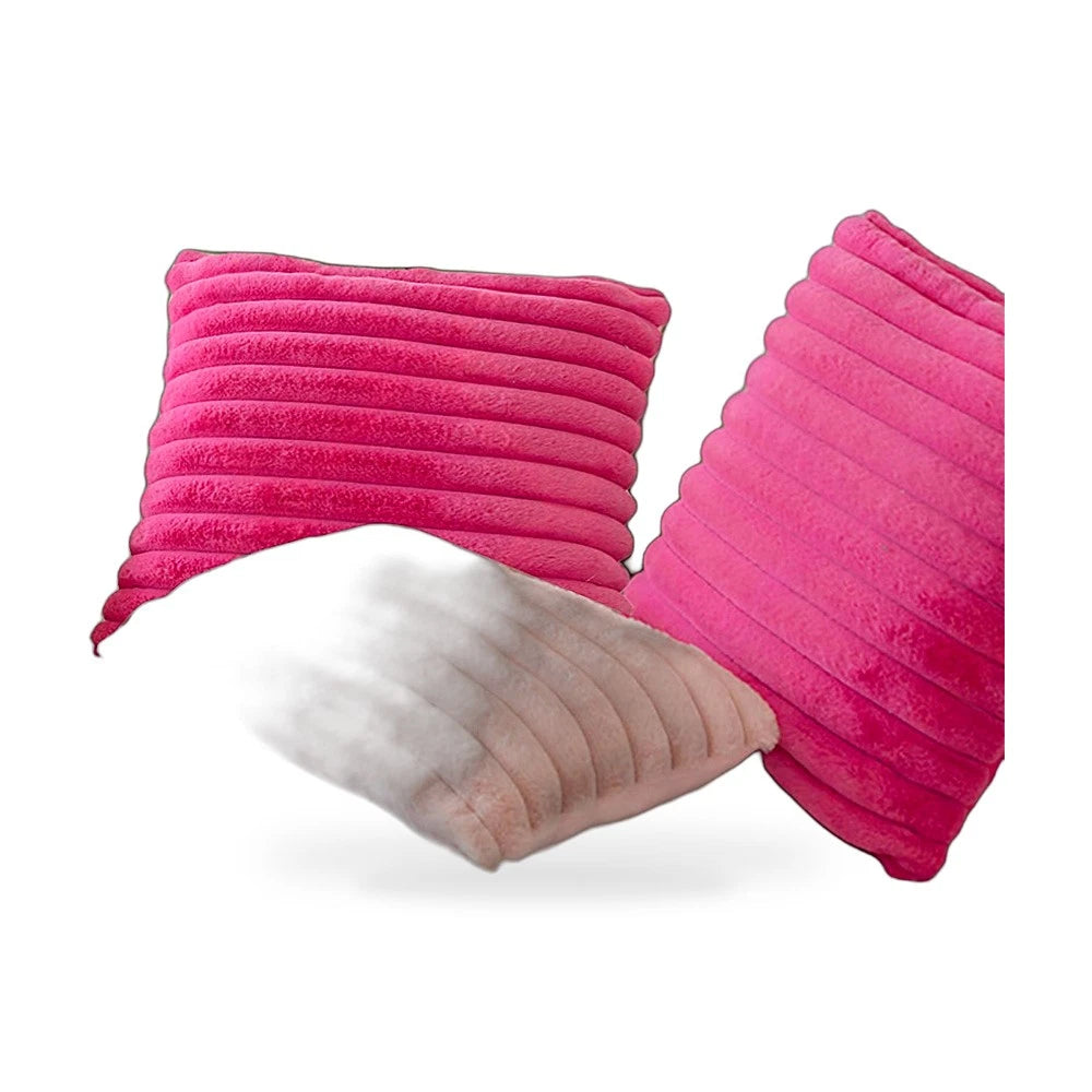 2X Faux Fur Pink Pillow Cushion Cover for Sofa Couch