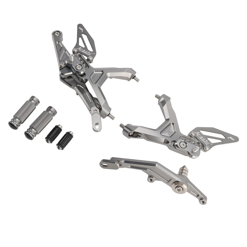 Adjustable Rearset for BMW S1000RR (2019–2024) - Aluminum Grey