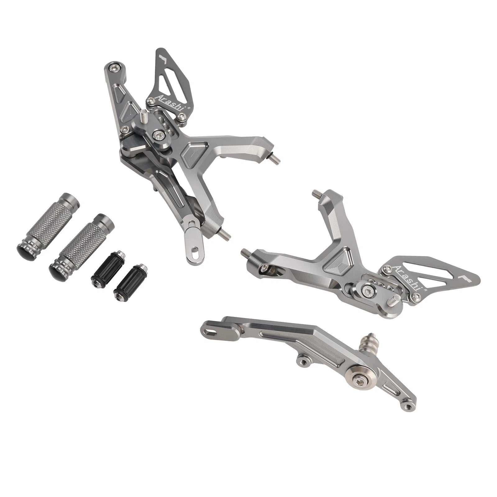 Adjustable Rearset for BMW S1000RR (2019–2024) - Aluminum Grey