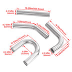 2.5" Universal Aluminum Turbo Intercooler Piping Kit + Elbow Hose + Clamps