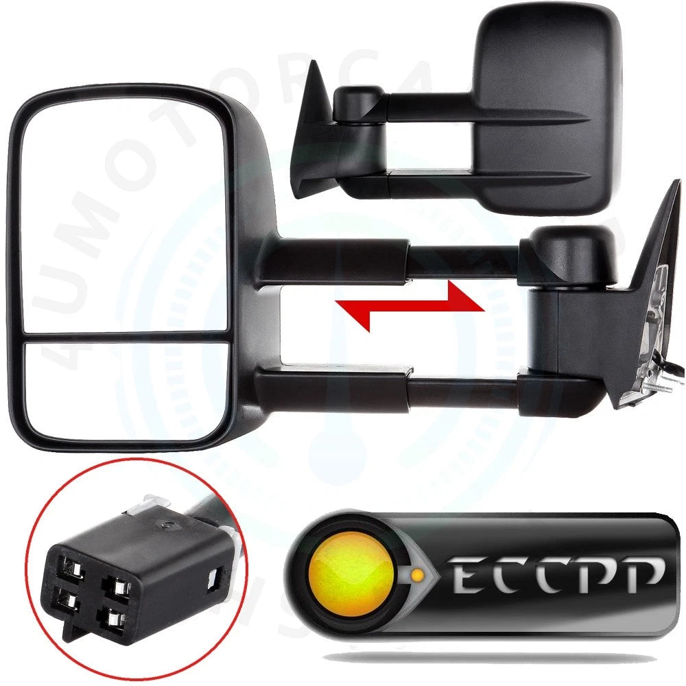 2X Towing Power Mirrors for Chevy GMC C/K 1500 2500 3500 (1988–1998)