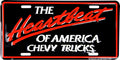 Heartbeat Of America License Plate Tag for Chevy Trucks
