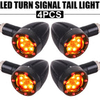 4Pcs LED Bullet Turn Signal Brake Running Tail Light for Motorcycle