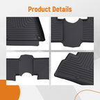 Set of 4 All-Weather Floor Mats for Kia Telluride (2020–2025) Rubber