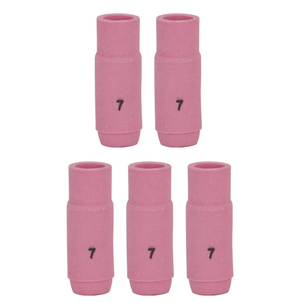 5PCS TIG Alumina Nozzles Shield Cups for WP 17 18 26 (10N47, 7mm, 11mm)