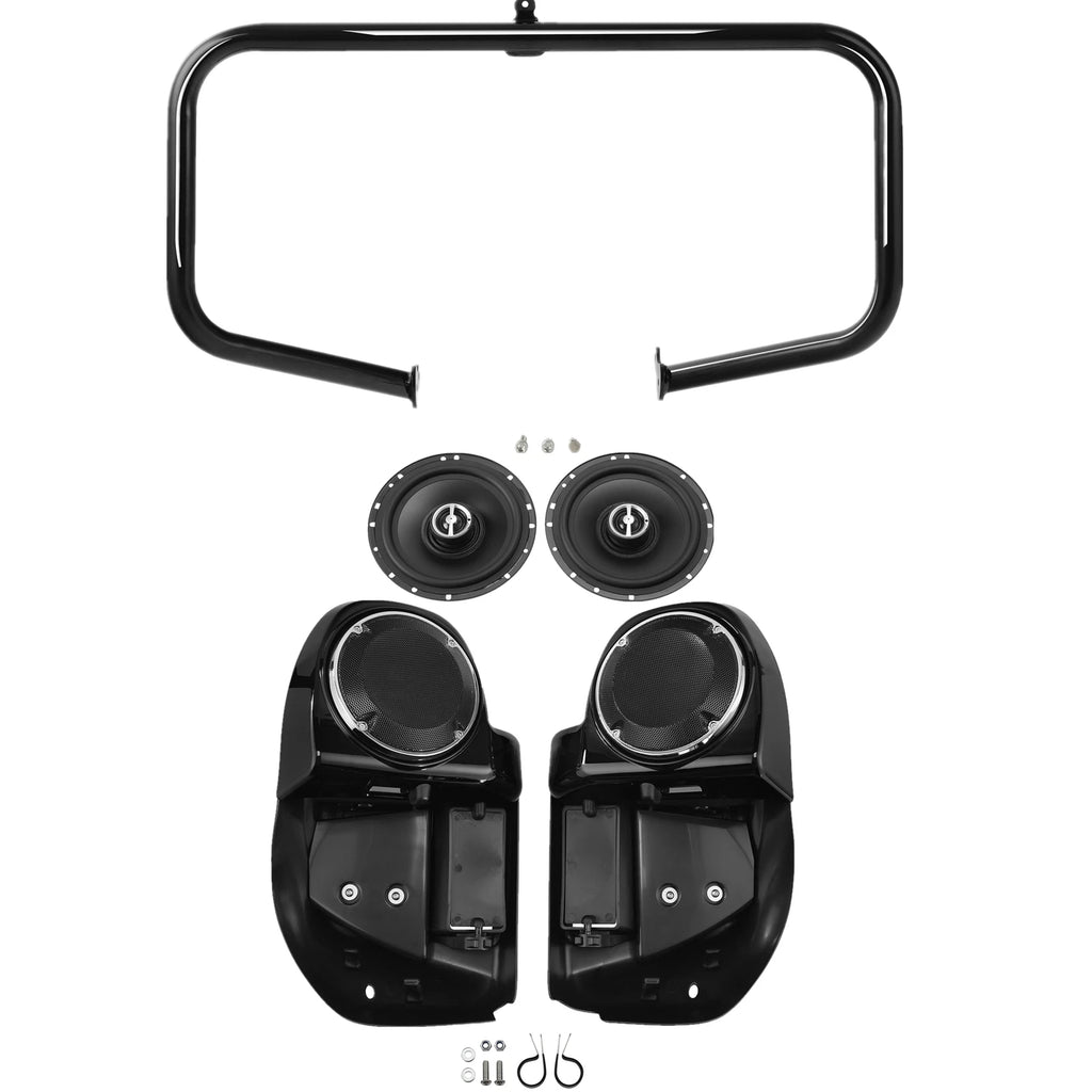 Lower Vented Fairings & Speakers & Engine Guard Bar for Harley Touring (2014–2024)