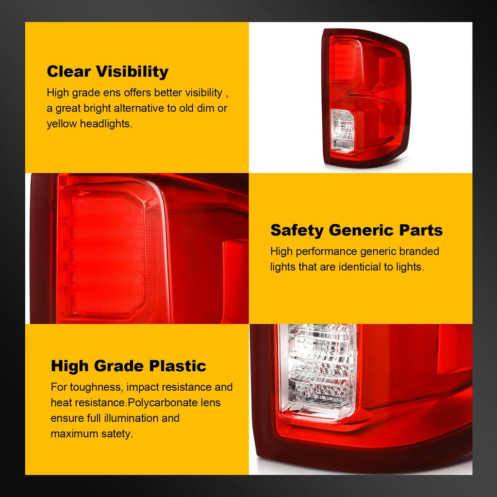 Right Side LED Tail Light Assembly for Chevy Silverado 1500 (2016–2018)