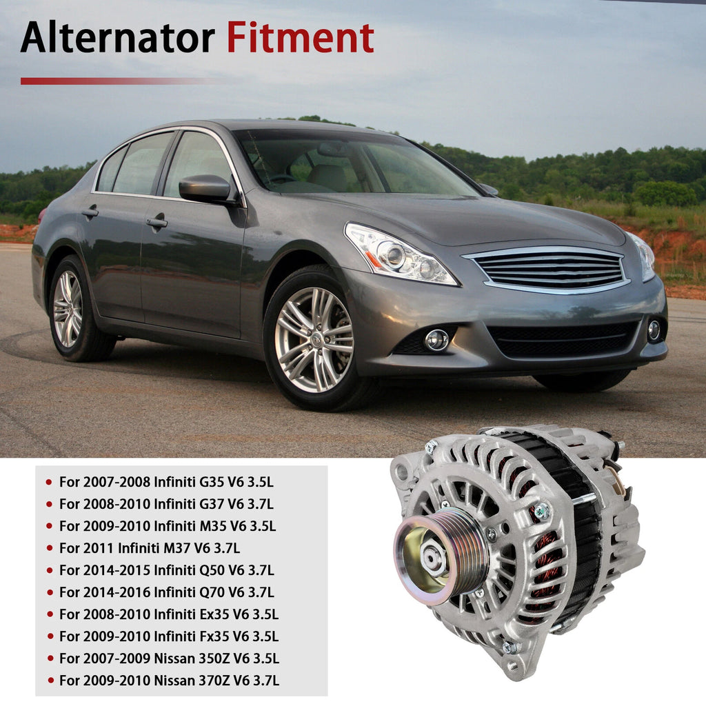 Alternator for Infiniti G35 M35 (2007–2010) Fits Nissan 350Z (2007–2009)