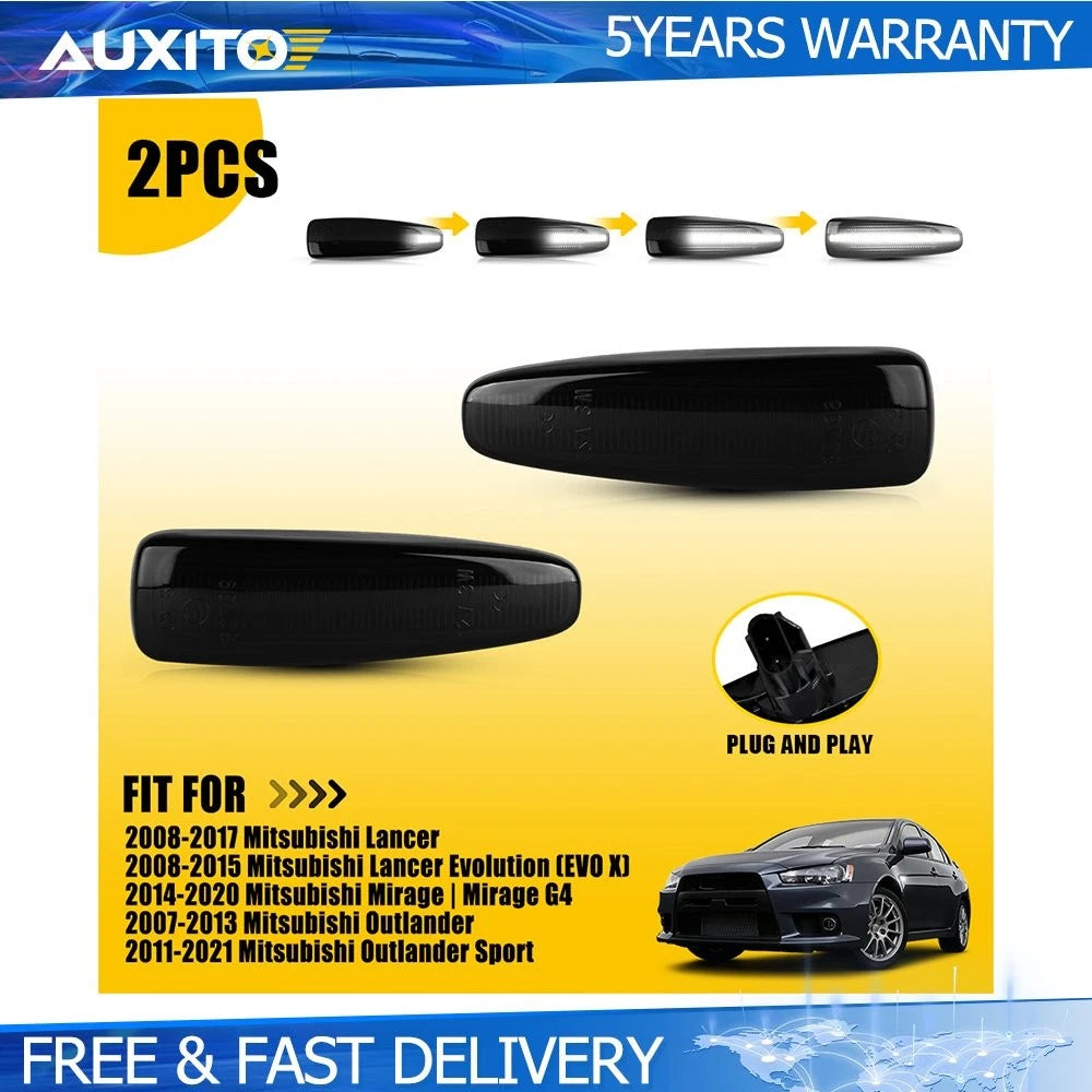 Smoked Side Marker Lamps for Mitsubishi Lancer (2008–2017)
