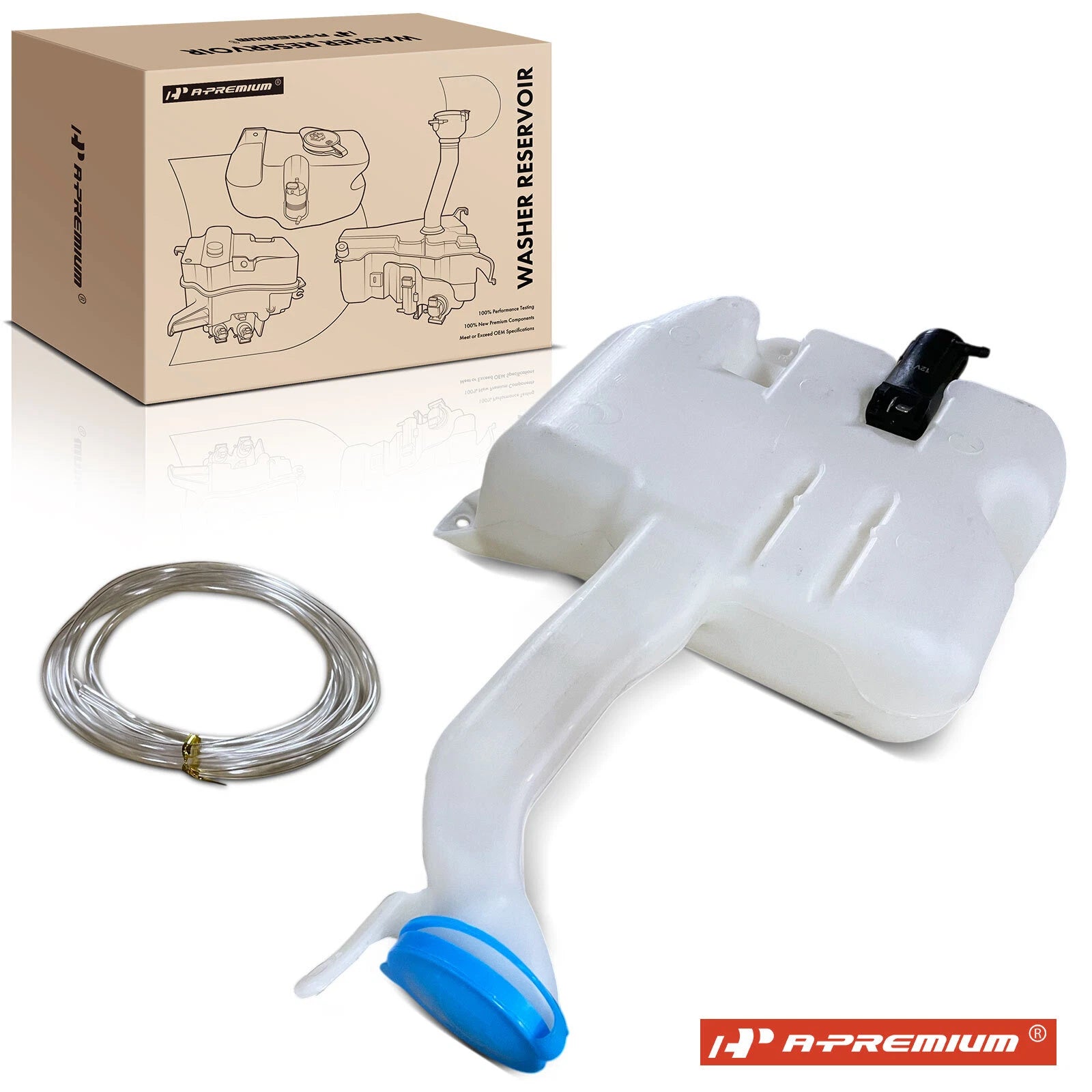 Windshield Washer Reservoir with Cap & Pump for Honda Accord (1998–2002)