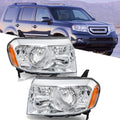 Set of 2 Halogen Headlights for Honda Pilot (2009–2011)