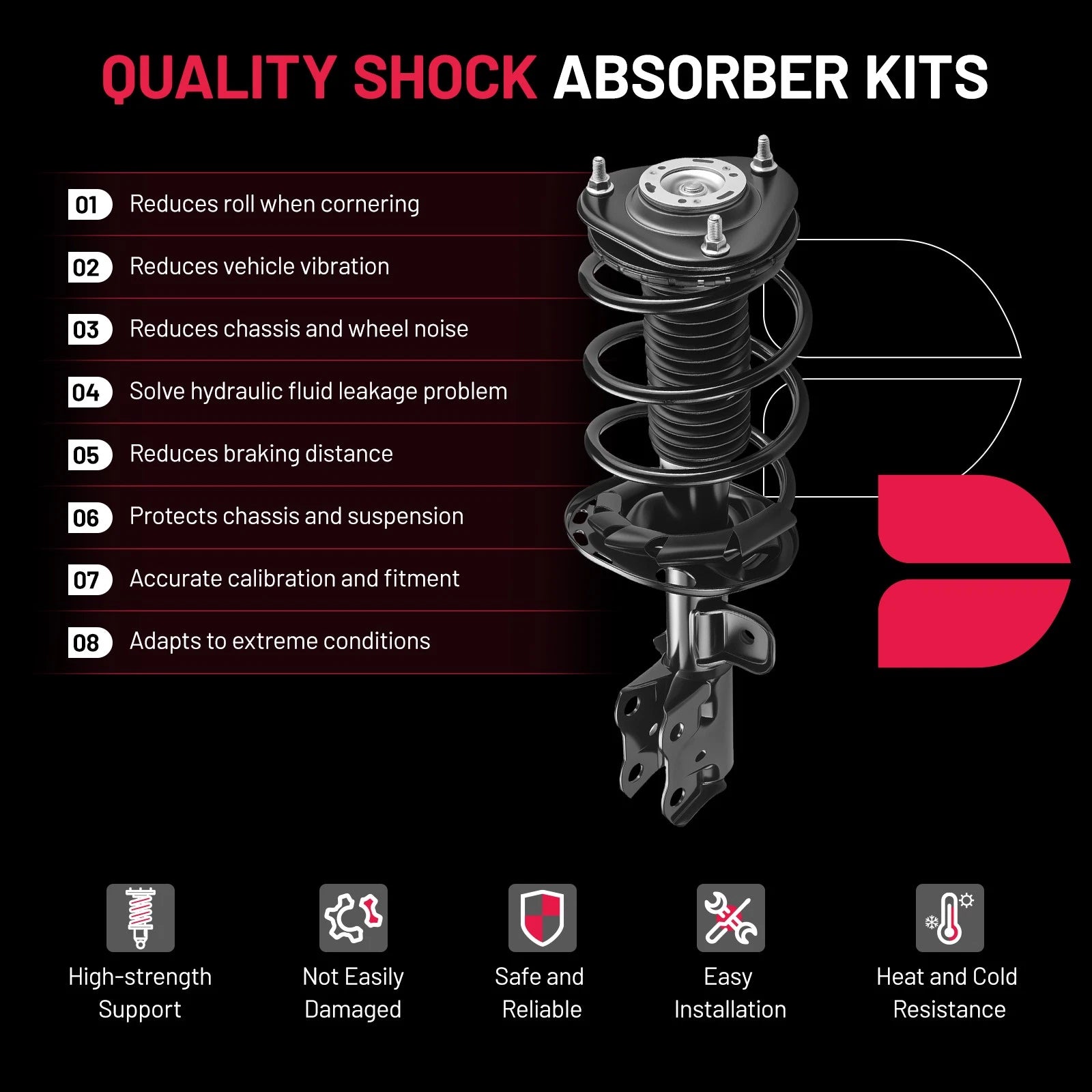 Front Pair Shocks Struts & Coil Springs for Toyota Prius (2004-2009)