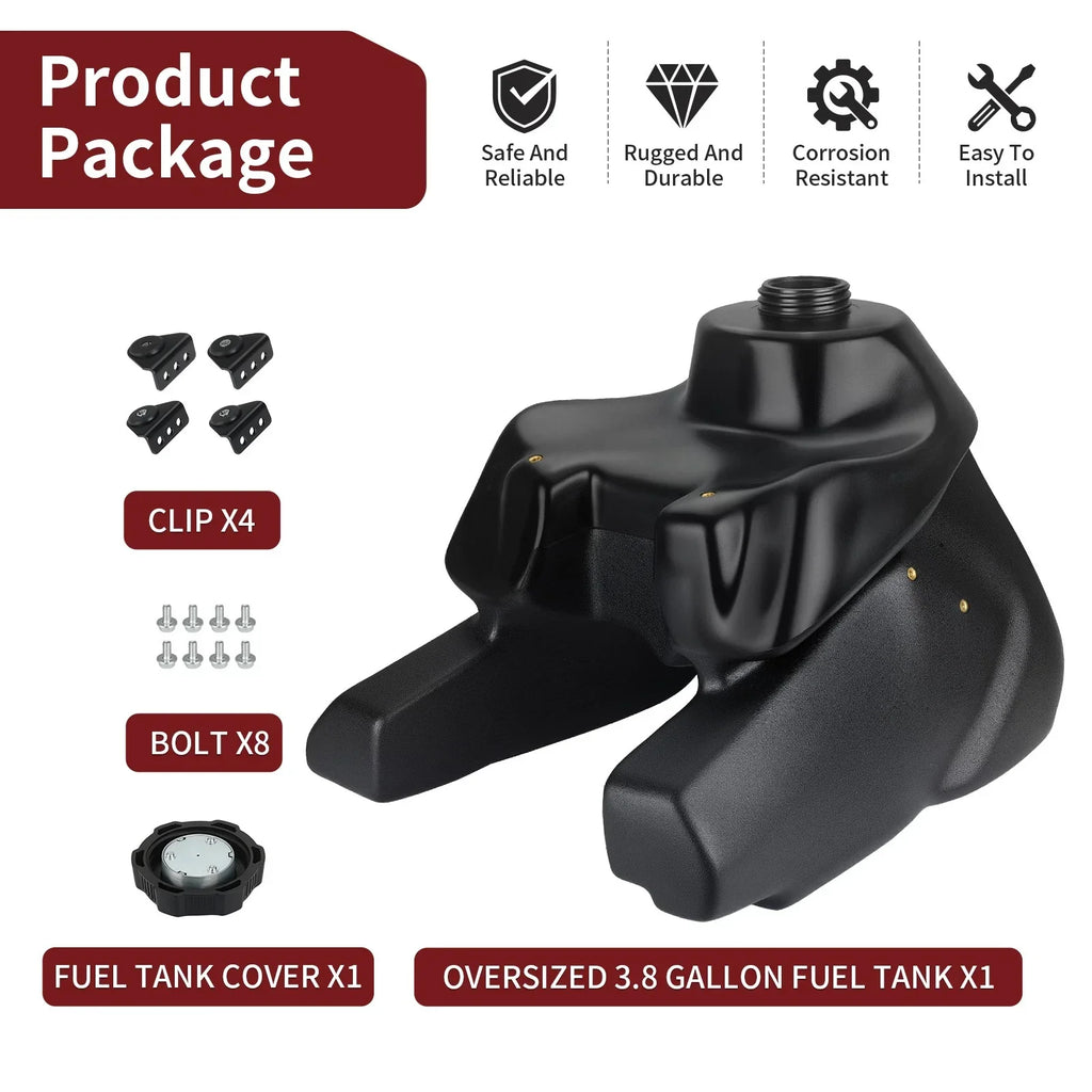 3.8 Gallon Tank & Cover & Clip & Bolt for Yamaha Warrior 350 (1987–2004)
