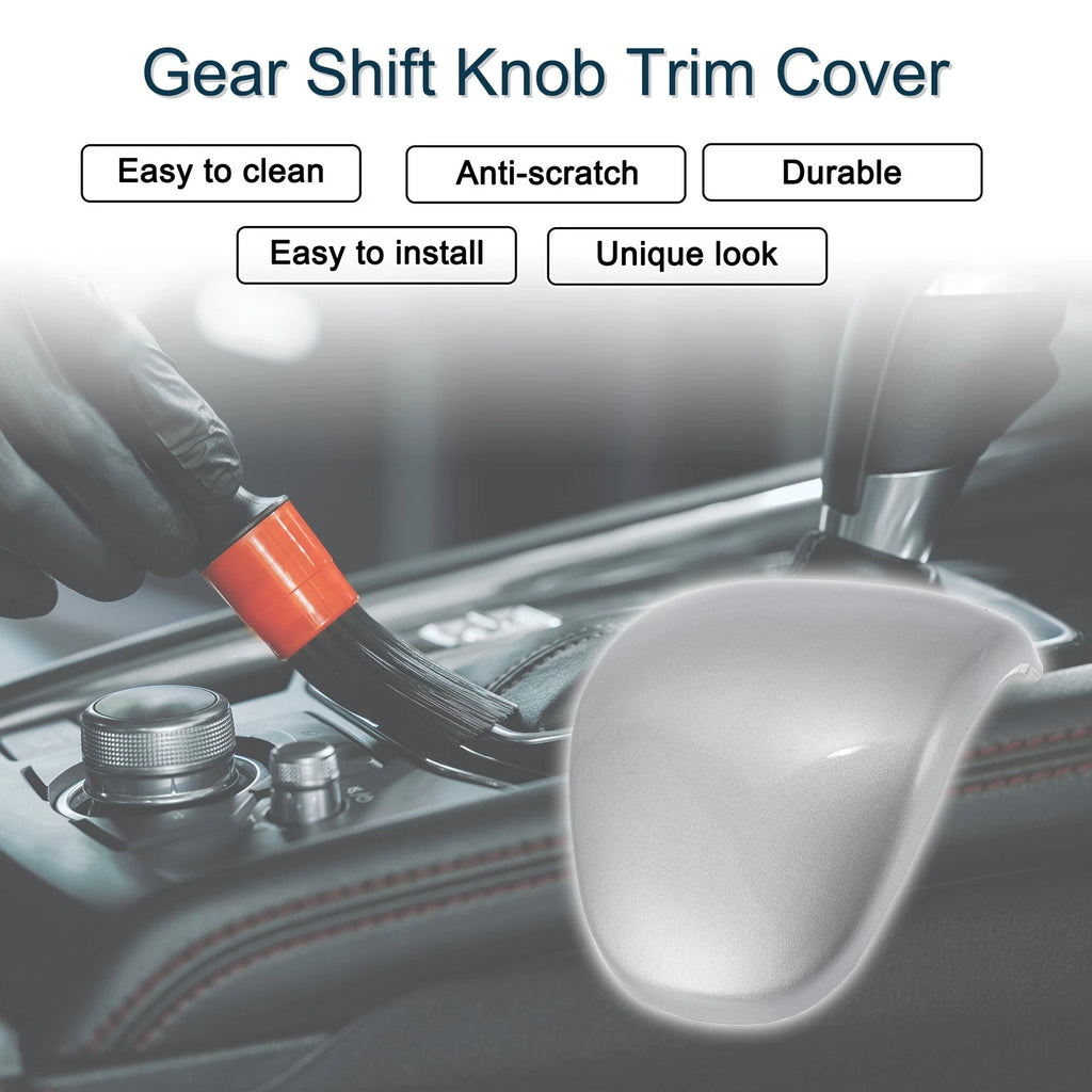 Gear Shift Knob Cover Sticker for Kia Forte Sorento Carens Seltos (2010–2023) Silver Tone