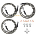 3 Stainless Braided Brake Lines Kit for Suzuki Quadsport Z400 (2003–2008)