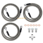 3 Stainless Braided Brake Lines Kit for Suzuki Quadsport Z400 (2003–2008)