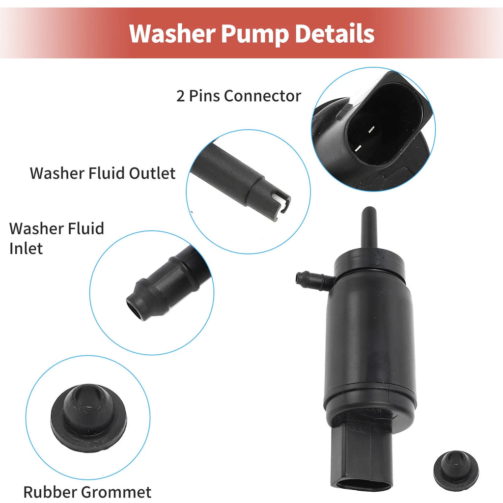 Windshield Washer Pump w/Grommet for Audi A6 (No. 1KD955651B)