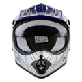 DOT Youth Blue Flame Motocross Helmet Goggles Gloves for Dirt Bike ATV (S/M/L/XL)