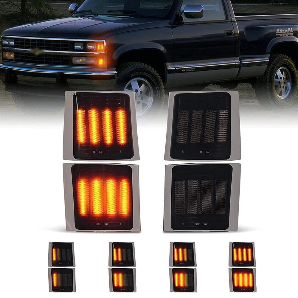Set of 2 Sequential LED Corner Side Marker Lights for Chevy C/K 1500 2500 3500 (1994–1998)