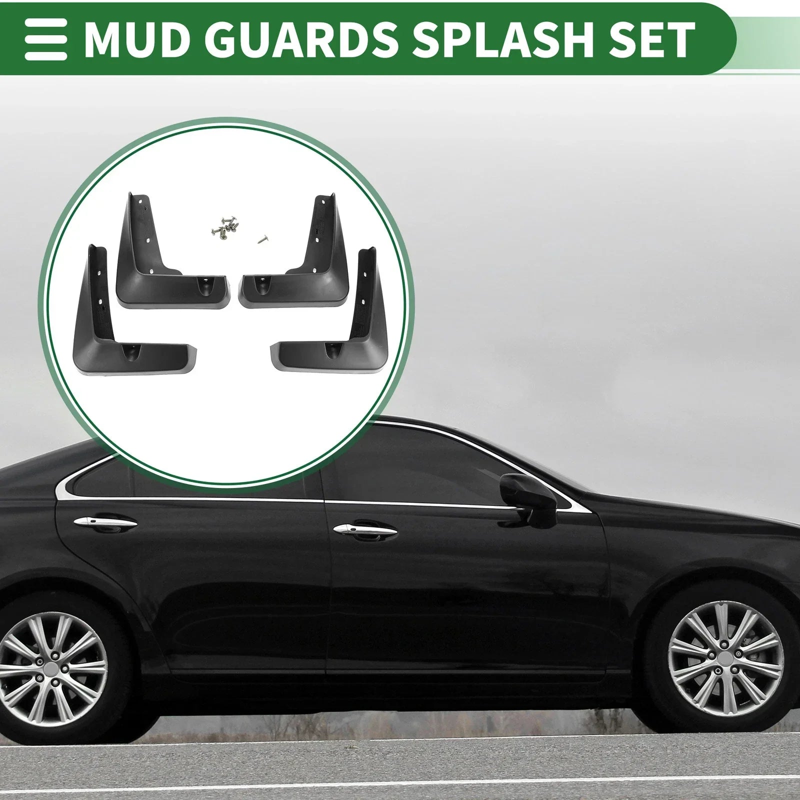 Mud Flap Splash Guard Set for Lexus ES350 Base Sedan (2013-2018)