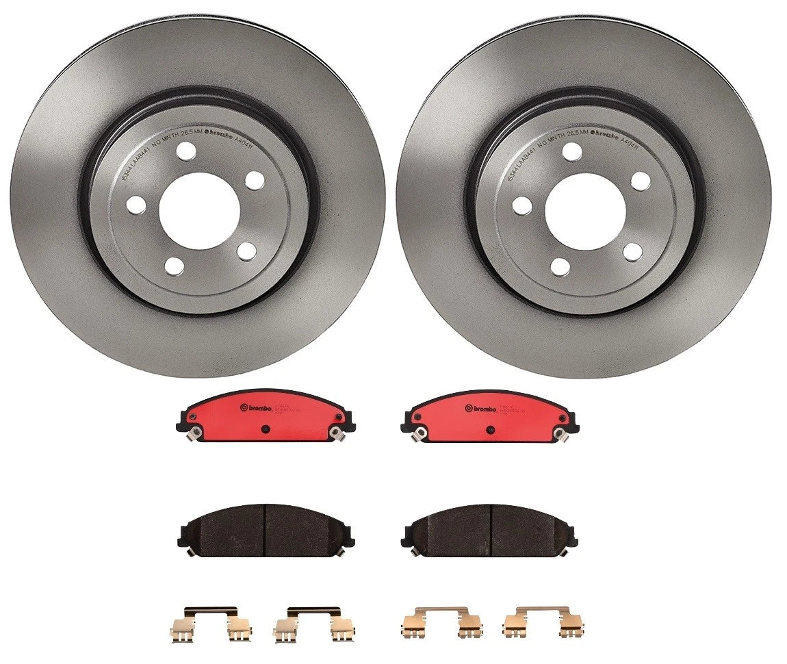 Brembo Front Brake Kit Ceramic Pads & 345mm Disc Rotors for Dodge Challenger (2017–2023)