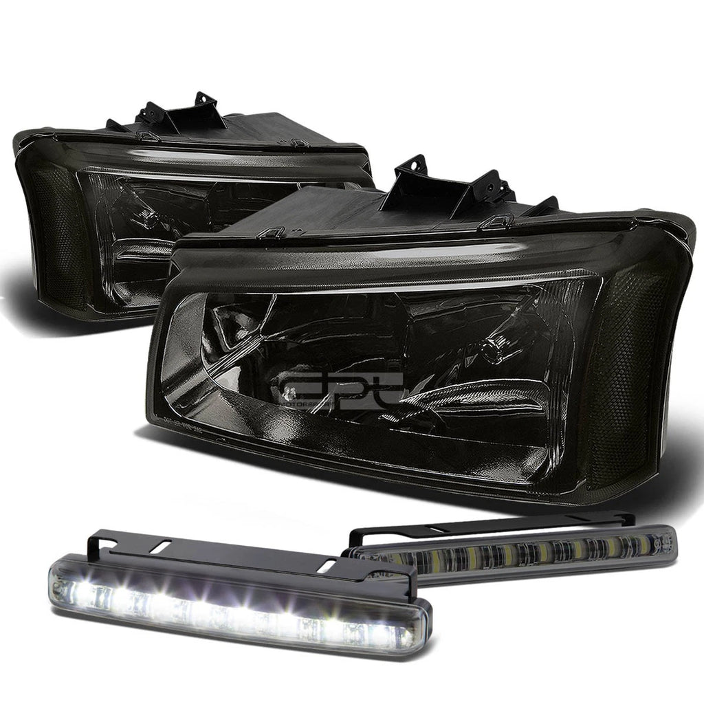Smoked Crystal Tint Headlight + Clear Corner + LED Fog Light Set for Silverado (2003–2007)