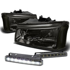 Smoked Crystal Tint Headlight + Clear Corner + LED Fog Light Set for Silverado (2003–2007)