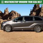 Front Left Door Window Belt Weatherstrip for Toyota Sienna (2011–2020) Black