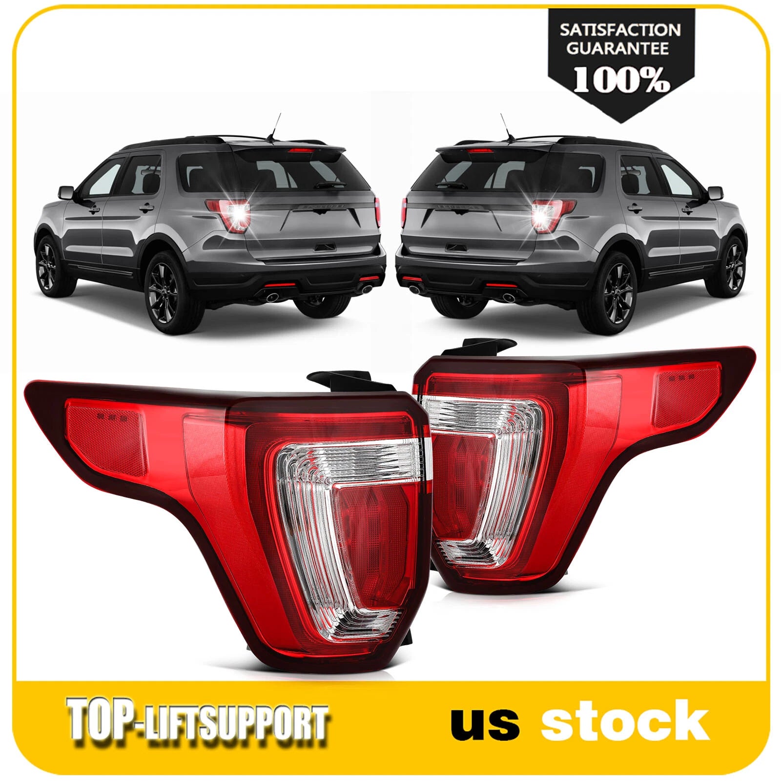 Taillight Assembly for Ford Explorer (2016–2019) Red LH + RH