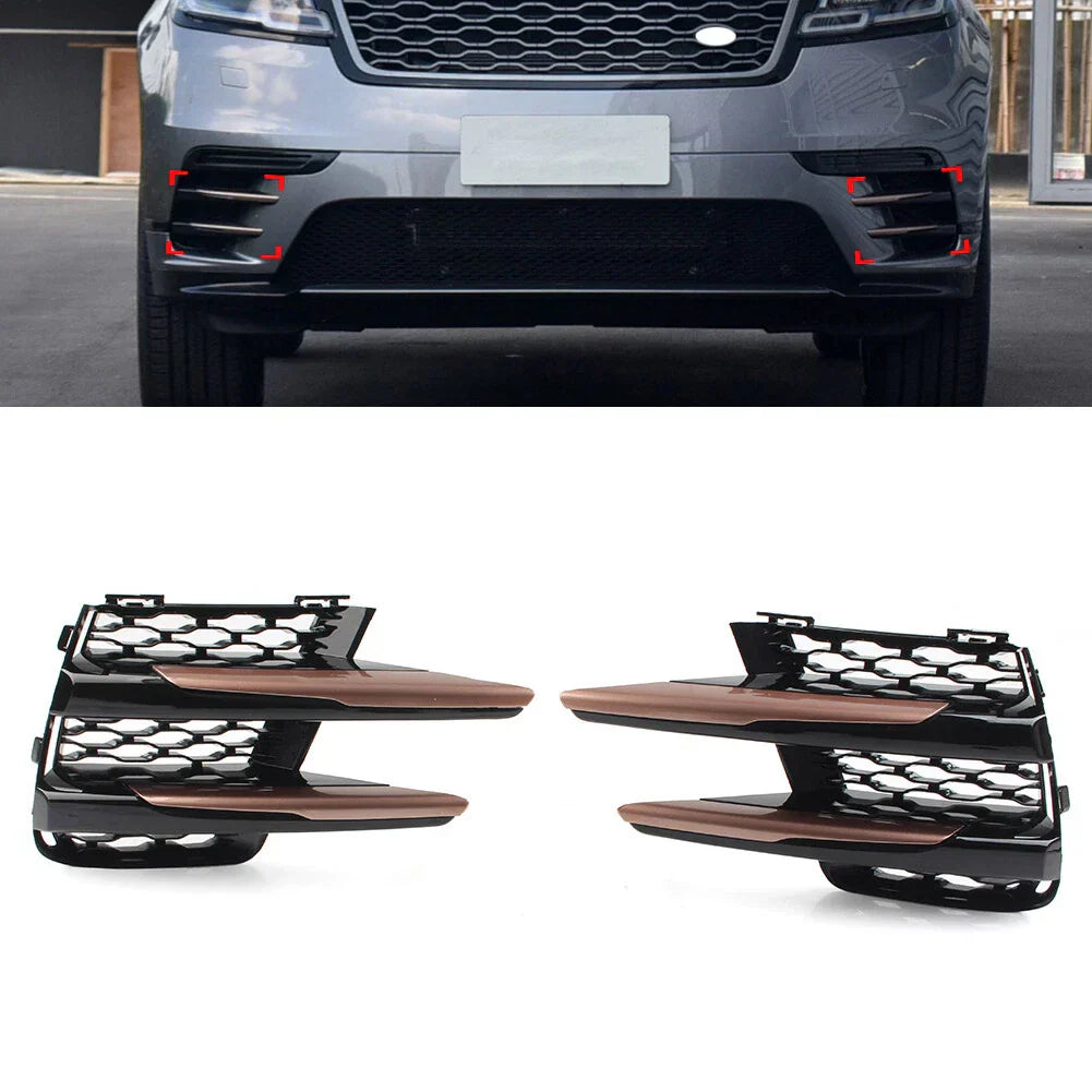 Front Bumper Fog Lamp Grille Covers for Land Rover Range Rover Velar (18-21)