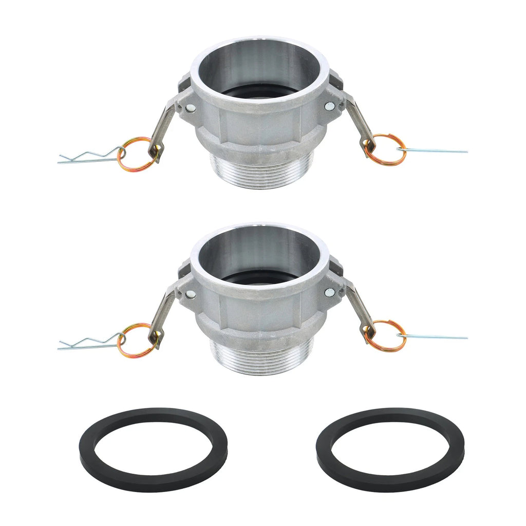 2X Aluminum Cam and Groove Hose Fitting for Global Type B