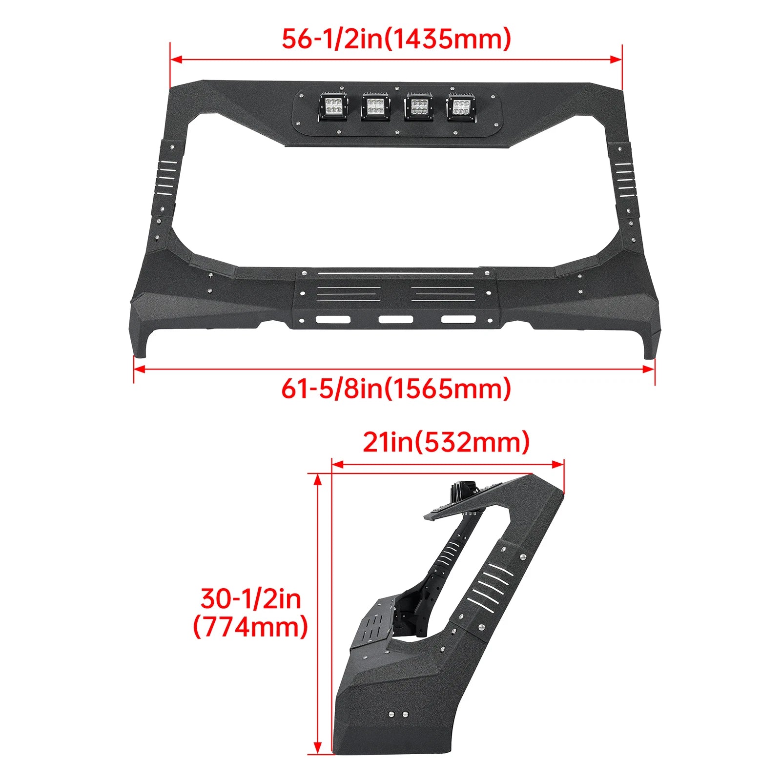Windshield Frame Visor Cowl Armor for Jeep Wrangler JK (2007-2018)