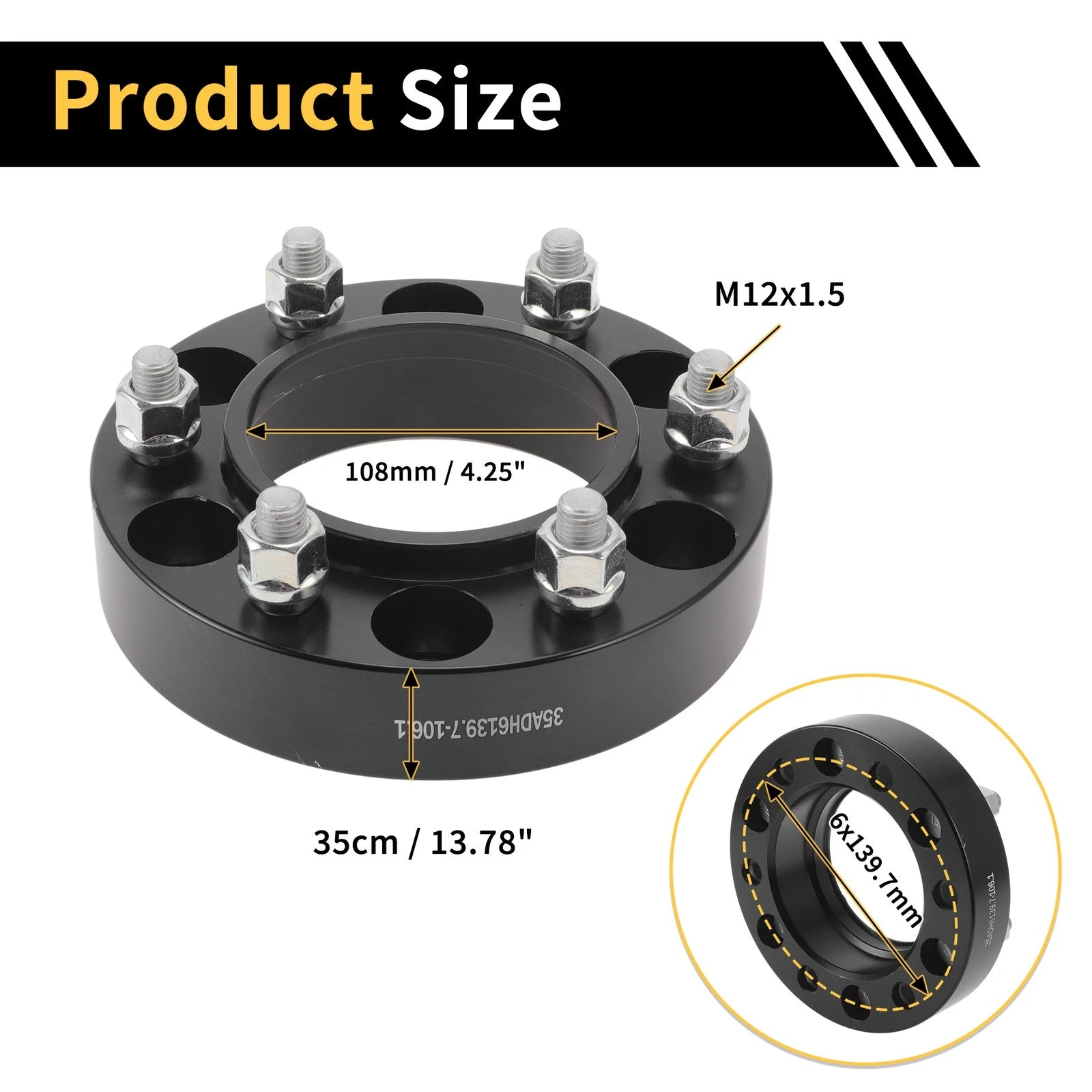 2X 6x139.7mm Wheel Spacers M12x1.5 for Lexus GX (2002–2023)
